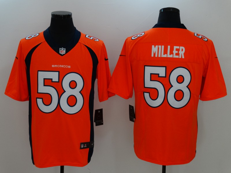 Men's Denver Broncos Von Miller #58 Orange Jersey